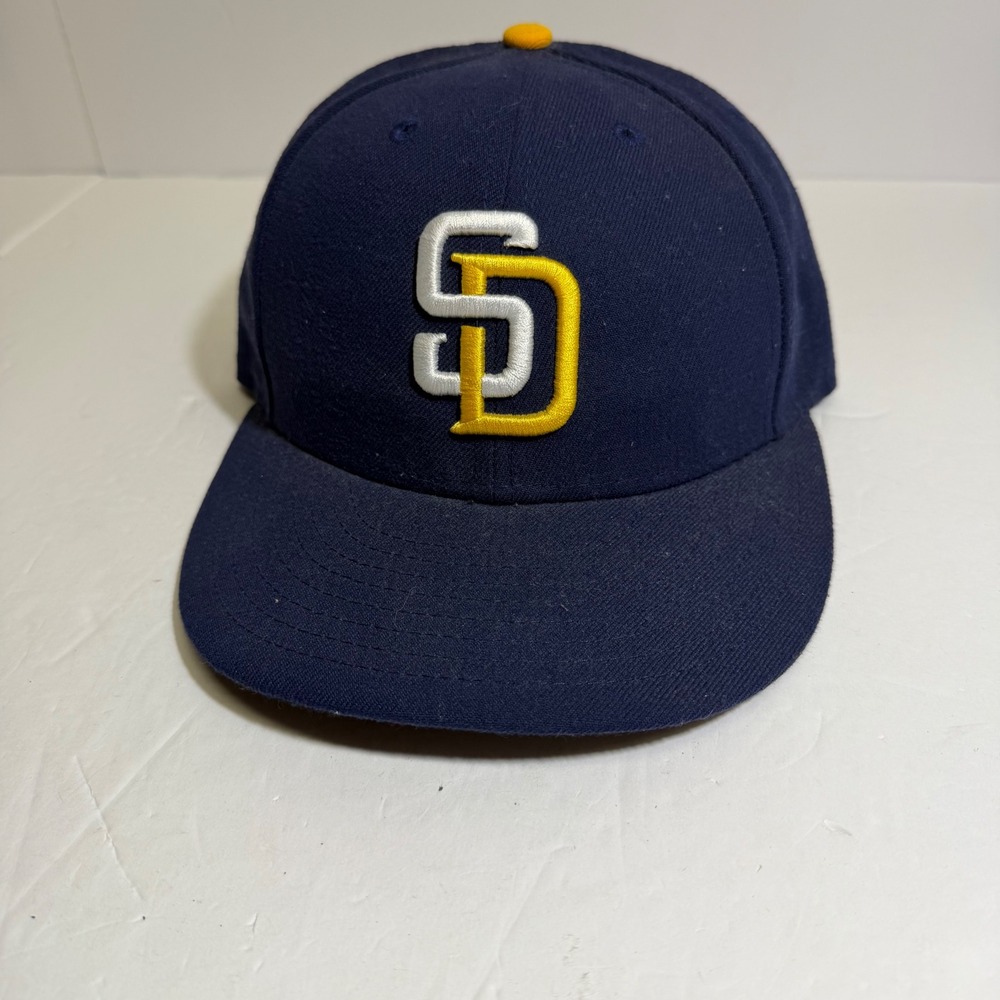 New Era‎ 59FIFTY San Diego Padres Hat Mens 6 7/8 Low Profile MLB On Field Navy
